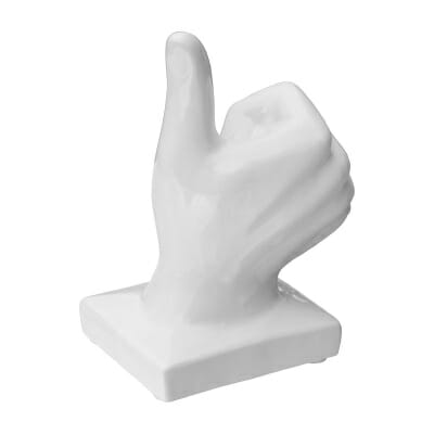 Thumbs Up Ceramic White Back