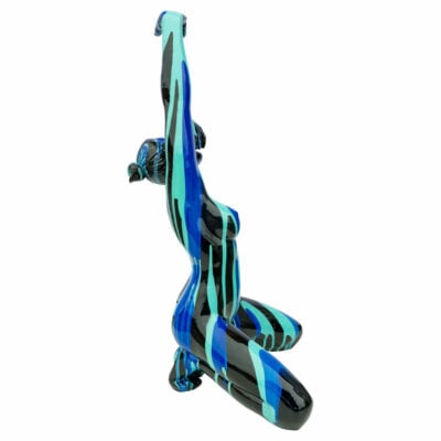 Black and Blue Yoga Lady Sculpture - Right Side