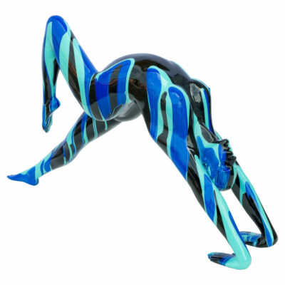 Black and Blue Yoga Lady Sculpture