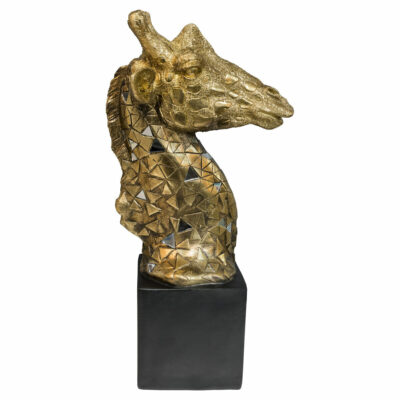 Gold Giraffe Bust - Side