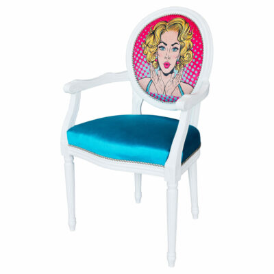 Pop Art Chair - Blue and White - Front