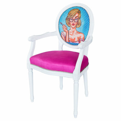 Pop Art Chair - Pink and White - Front