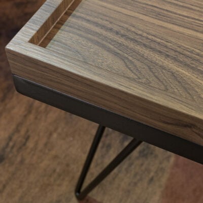 Walnut Wood Effect Coffee Table Corner Detail