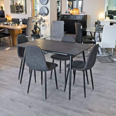 Carleton Extending Black Dining Table Extended