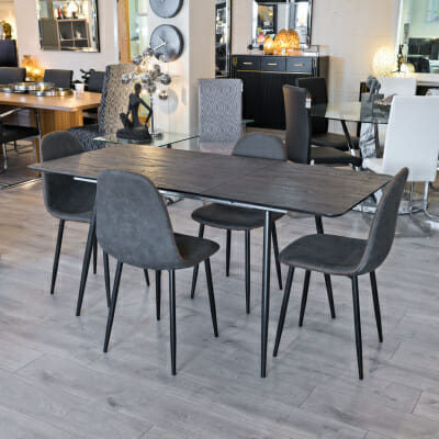 Carleton Extending Black Dining Table Extended