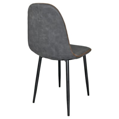 Simone Faux Leather Dark Grey Dining Chair - Back