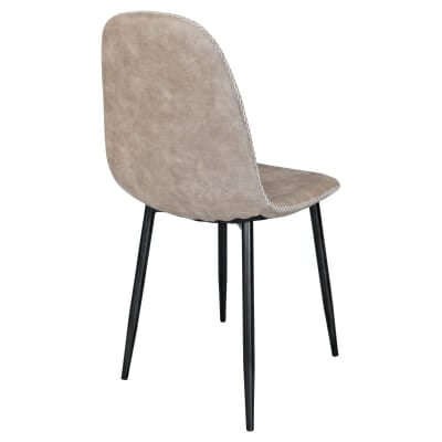 Simone Faux Leather Fawn Dining Chair - Back