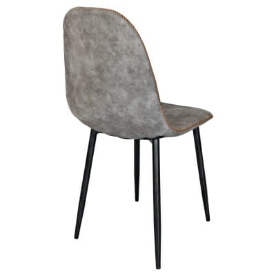 Simone Faux Leather Grey Dining Chair - Back