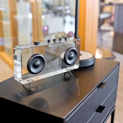 Crystal Glass Retro Radio in our Showroom