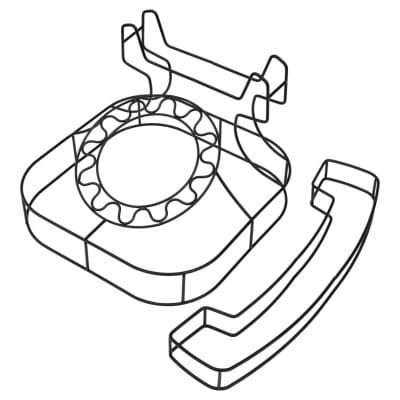 Retro Wire Telephone Disconnected Receiver