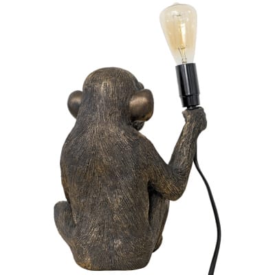 Monkey Holding Bulb Lamp - Back - Turned Off