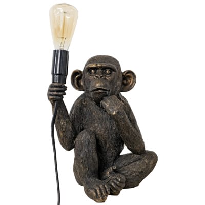 Monkey Holding Bulb Lamp - Front - Turned Off