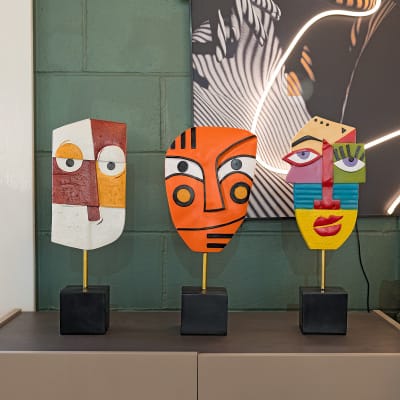 Abstract Face Art Sculpture in our Showroom