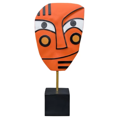 Abstract Orange Face Art Sculpture