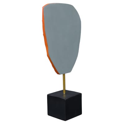 Abstract Orange Face Art Sculpture - Back