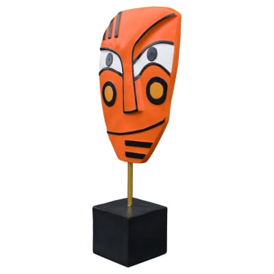 Abstract Orange Face Art Sculpture - Front