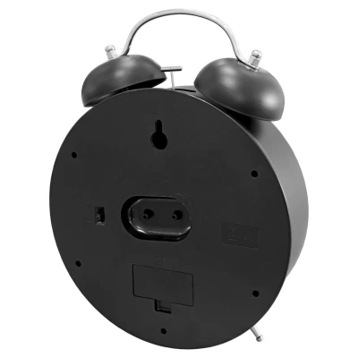 Giant Twin Bell Black Alarm Clock - Back