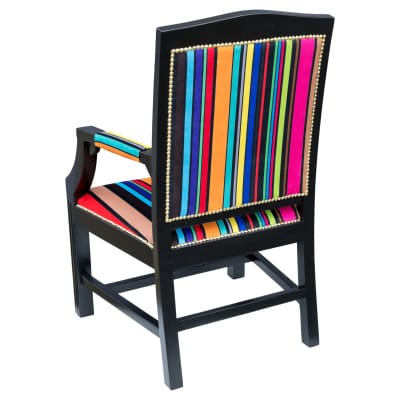 Vibrant Stripe Accent Chair - Back