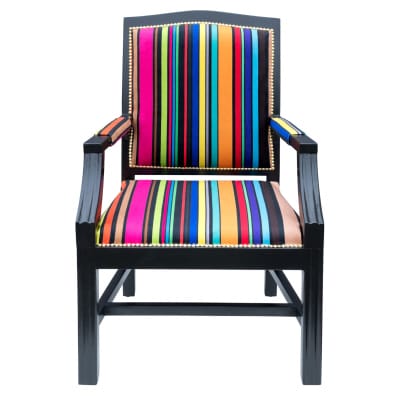 Vibrant Stripe Accent Chair - Front