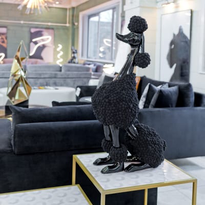 Pompadoodle Poodle Statuette in our Showroom