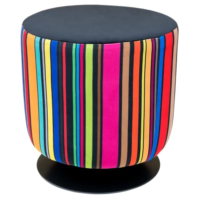 Vibrant Stripe Swivel Drum Stool