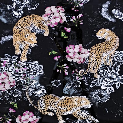 Leopard Black and Gold Side Table Top Pattern