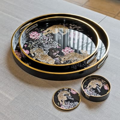 Leopard Serving Tray Set in our Showroom