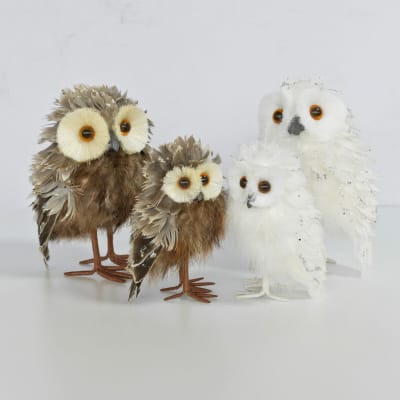 Brown and White Owl Decorations