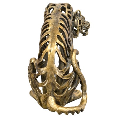 Hollow Gold Tiger Statue - Back