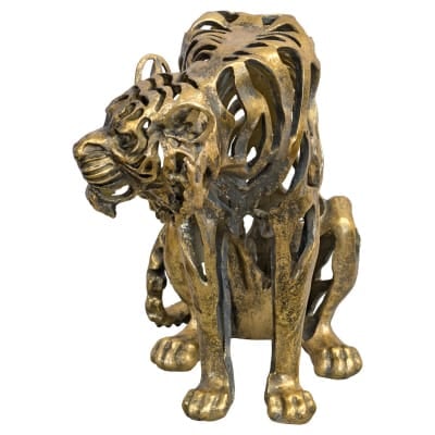 Hollow Gold Tiger Statue - Front