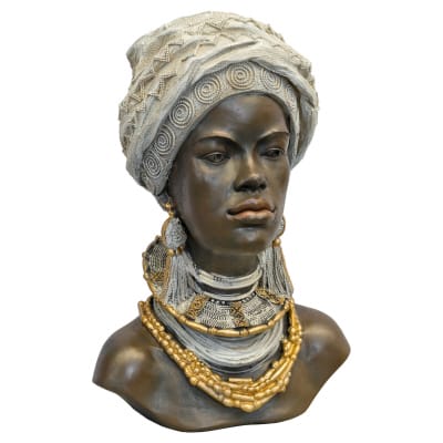 African Lady Bust Statue - Front