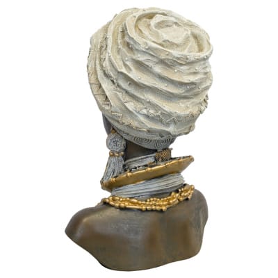 African Lady Bust Statue - Back