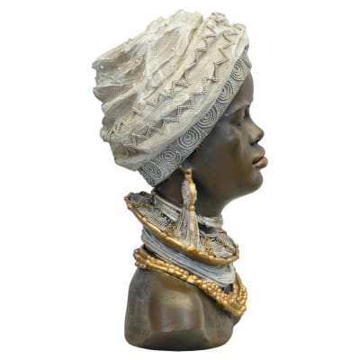 African Lady Bust Statue - Side