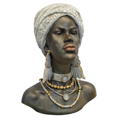 African Woman Bust Statue - Front