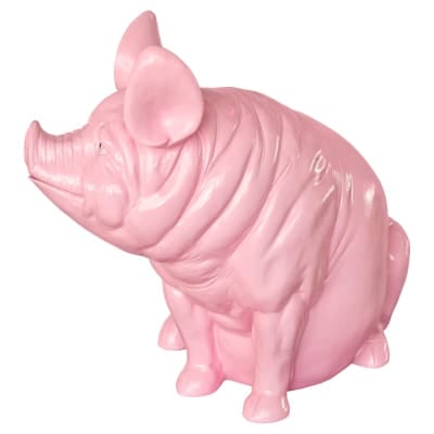 Big Pink Pig Statue - Side