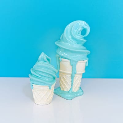 Whipped Dream Mint Ice Cream Cone Sculptures