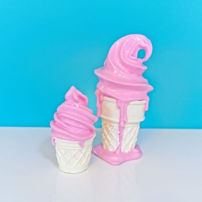 Whipped Dream Strawberry Ice Cream Cone Sculptures