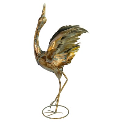 Metal Crane Bird Sculpture - Side