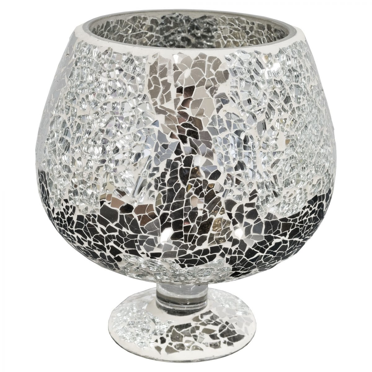 Mosaic Glass Hurricane Vase