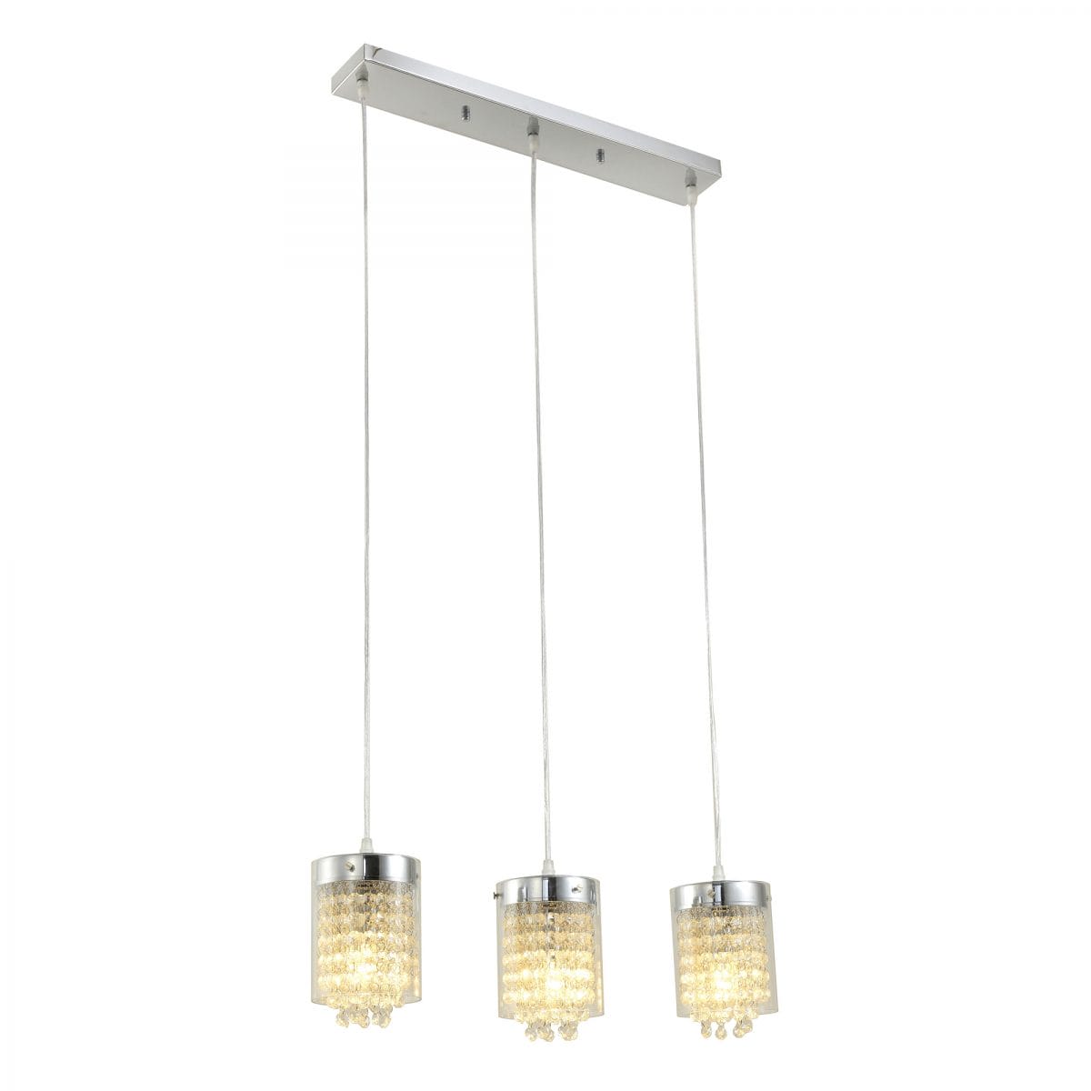 Three Light Glass Shade Pendant Light