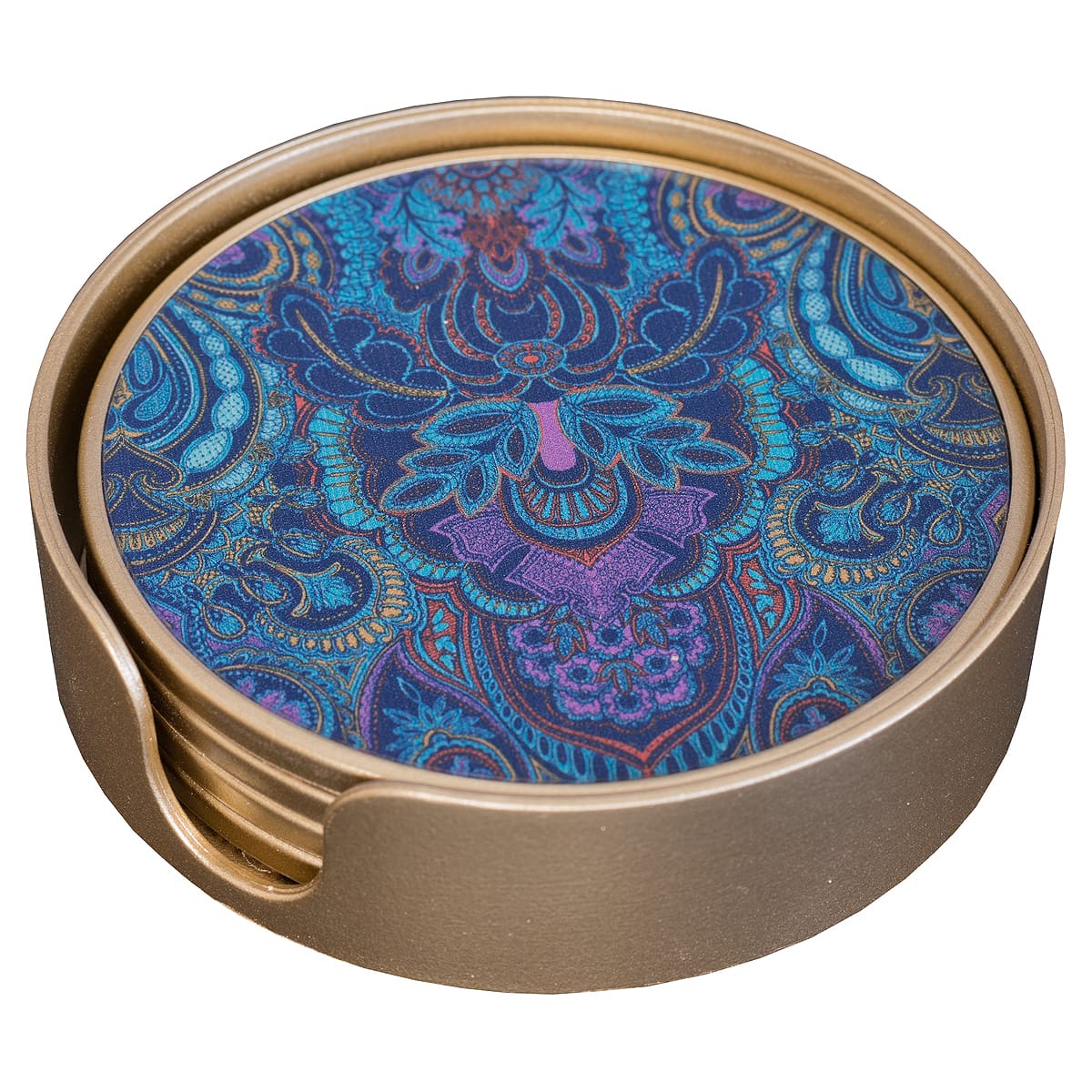 Dangerous Damask Circular Coaster Set by Casa Nova Collection by Laurence Llewelyn Bowen