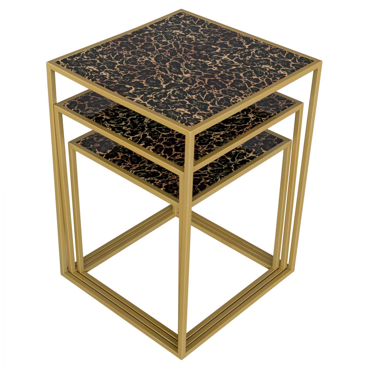 Roxy Leopard Nest of Tables by Laurence Llewelyn Bowen