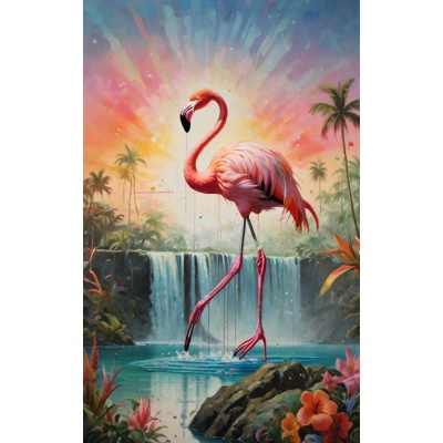 Flamingo Velvet Wall Art