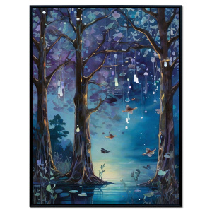 Tranquil River Framed Velvet Wall Art